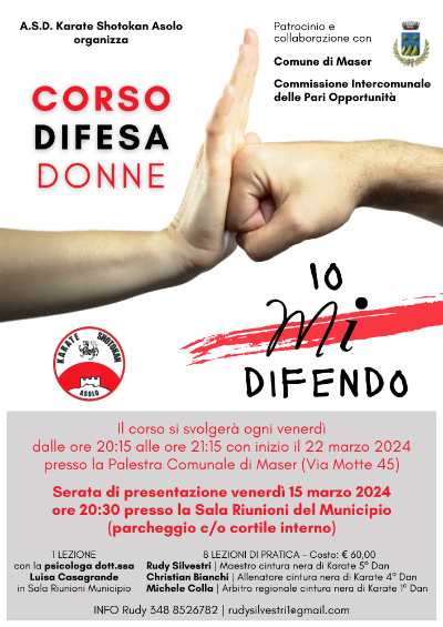 Corso Difesa Donne.Comune di Maser